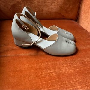Grey Ankle Strap Maison Margiela Tabi Heels